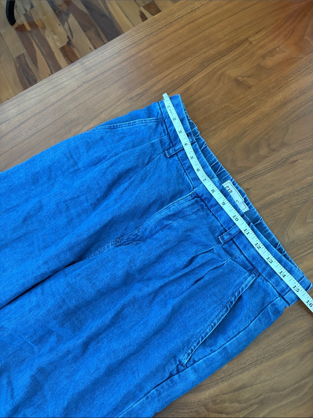 Gap 365 Trouser Wide Leg Jeans Medium Indigo Size 8 Tall - Picture 7 of 8